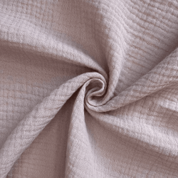 Ткань Муслин Жатый, цвет Пыльно-Розовый (на отрез)  в Апрелевке