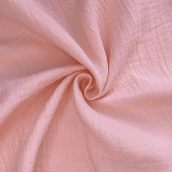 Ткань Муслин Жатый, цвет Нежно-Розовый (на отрез)  в Апрелевке