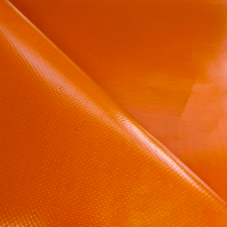 Тентовый материал ПВХ 450 гр/м2, Оранжевый (Ширина 160см), на отрез  в Апрелевке, 450 г/м2, 699 руб