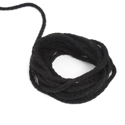 Шнур для одежды тип 2,  Чёрный (плетено-вязаный/полиэфир)  в Апрелевке